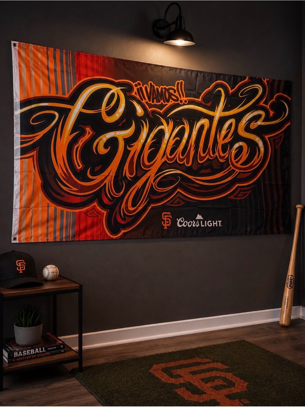 (NWOT) SF Giants x Coors Light “¡Vamos! Giants” Wall Tapestry Banner, OS